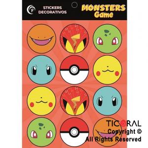 POKEMON STICKERS AUTOADHESIVOS X 24 UNIDADES